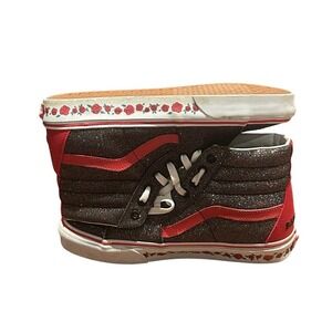 Vans CUSTOM SK8-Hi Canvas Skate Shoes Bedazzle Sparkle 1-1 Sz 9W/7.5M Sneakers